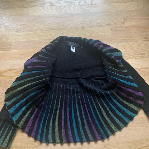 angel by gabri ozel cardigan multicolor rainbow open front merino wool Small S - Picture 6 of 9